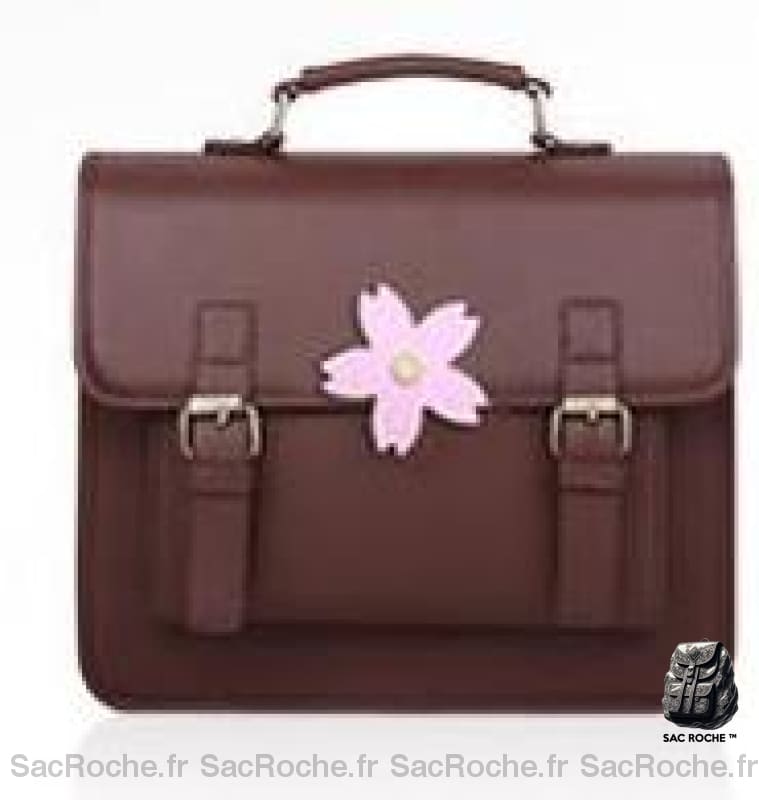Sac Main Cartable Marron Femme À