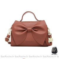 Sac Main Chic Tendance Nœud Papillon - modèle Marron - Sac Roche ™