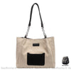 Sac Main Cours Beige Élégant Noir / 33Cmx26Cmx11Cm À Main Pour Les Cours