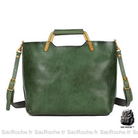 Sac Main Cours Cuir Classique - modèle Vert - Sac Roche ™