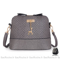 Sac main cuir artificiel petit - modèle Gris clair - Sac Roche ™