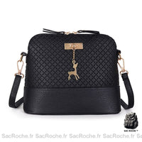 Sac main cuir artificiel petit - modèle Noir - Sac Roche ™