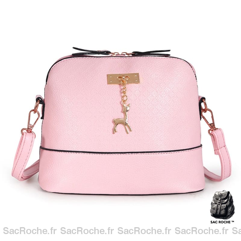 Sac Main Cuir Artificiel Petit Rose Petit Sac À