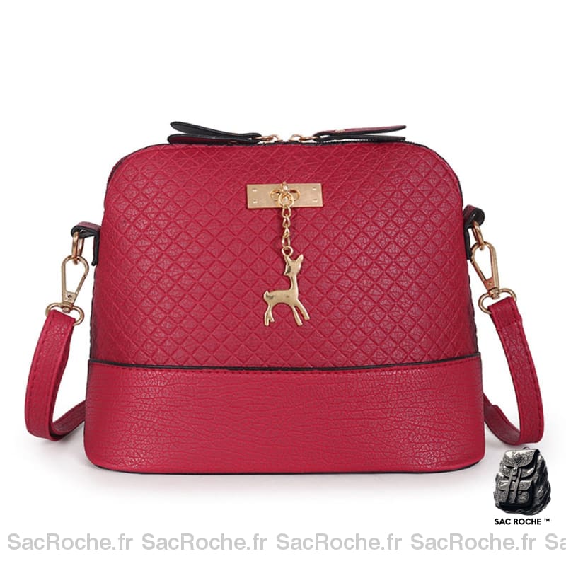 Sac Main Cuir Artificiel Petit Rouge Petit Sac À