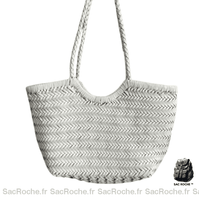 Sac Main Cuir Artisanal Femme - modèle Blanc - Sac Roche ™