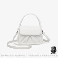 Sac Main Cuir Blanc Femme / 20X8X13Cm À