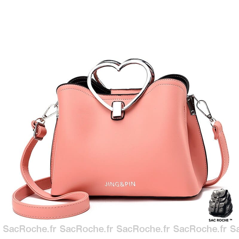 Sac Main Cuir Cur Rose À Main Femme