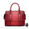 Sac Main Cuir Croco Rouge Petit Sac À