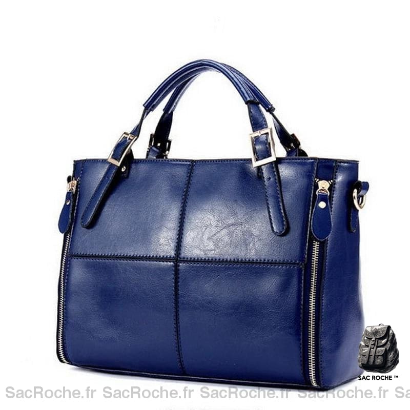 Sac Main Cuir Croûte Petit Bleu Petit Sac À