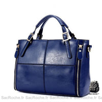 Sac main cuir croûte petit - modèle Bleu - Sac Roche ™