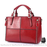 Sac main cuir croûte petit - modèle Rouge - Sac Roche ™