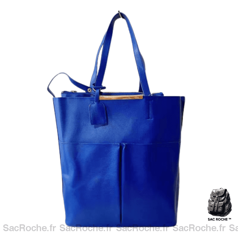 Sac Main Cuir Femme Bleu À
