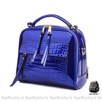 Sac main cuir femme bleu roi - Sac Roche ™