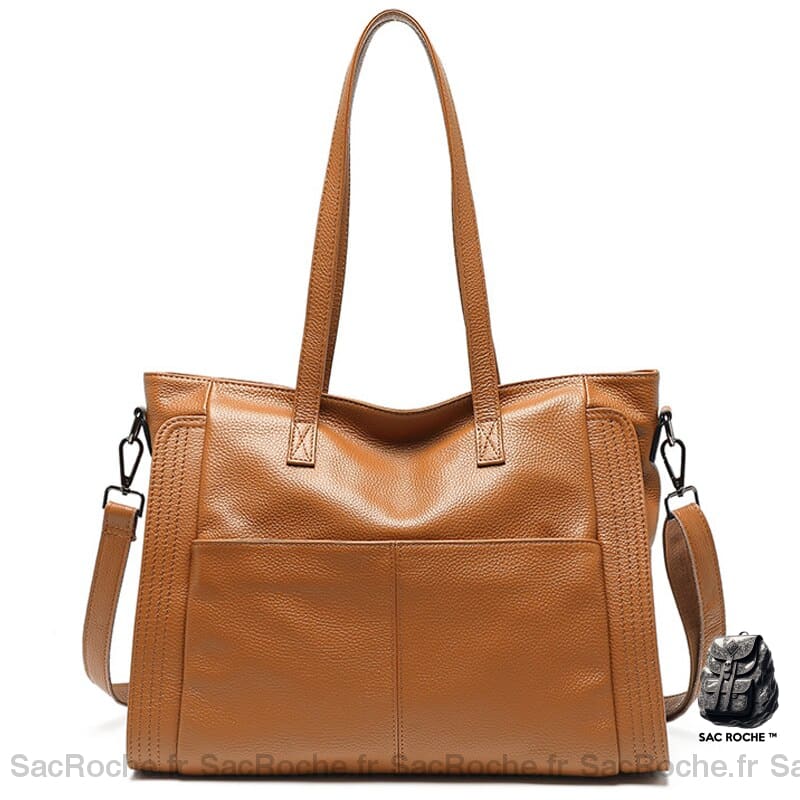 Sac Main Cuir Femme Camel À