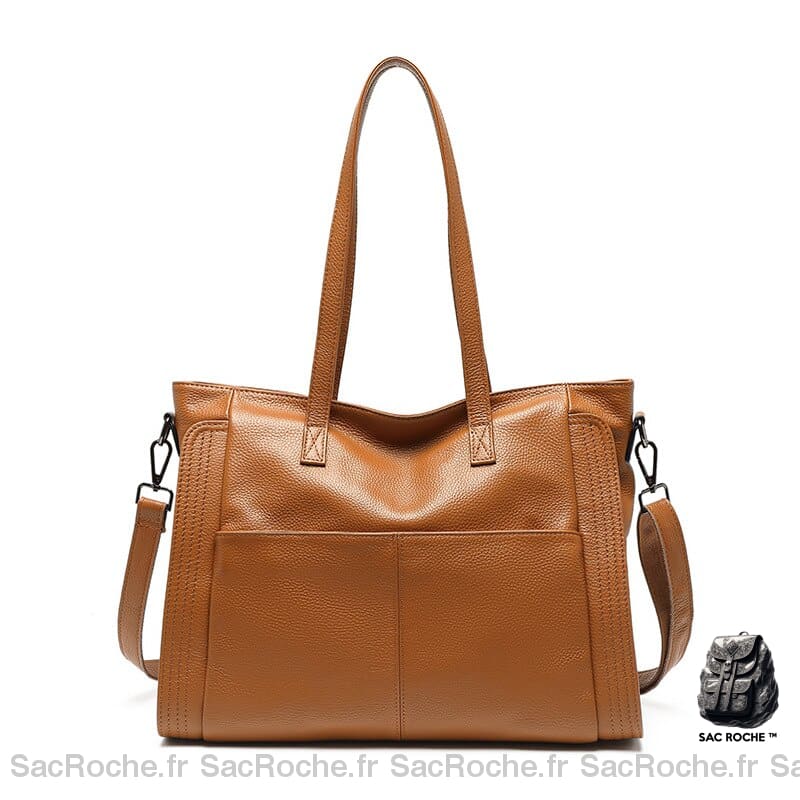 Sac Main Cuir Femme Camel À