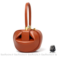 Sac Main Cuir Femme Camel - Sac Roche ™