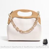Sac Main Cuir Femme Classique - modèle Blanc - Sac Roche ™