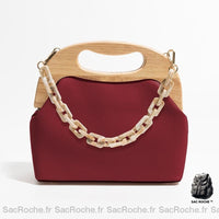 Sac Main Cuir Femme Classique - modèle Grenat - Sac Roche ™