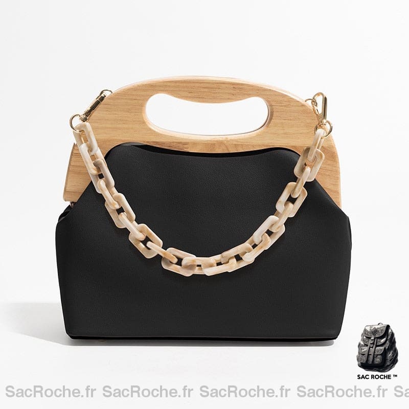 Sac Main Cuir Femme Classique Noir À