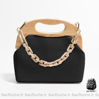 Sac Main Cuir Femme Classique - modèle Noir - Sac Roche ™