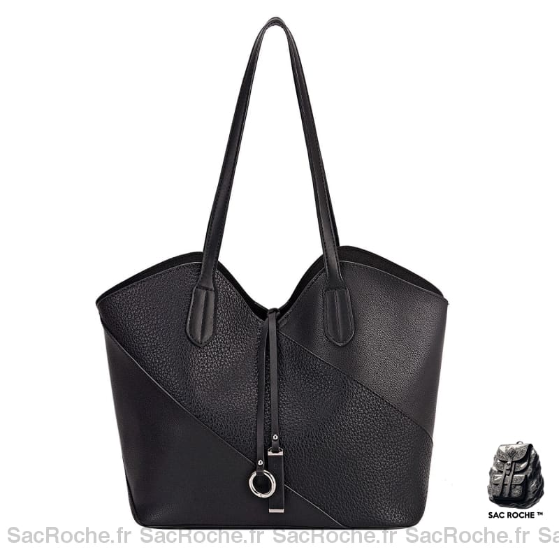Sac Main Cuir Femme Élégant Noir / 31X16X27Cm À