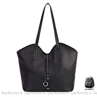 Sac Main Cuir Femme Élégant - modèle Noir / 31x16x27cm - Sac Roche ™