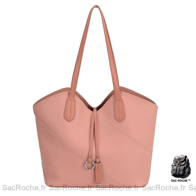 Sac Main Cuir Femme Élégant Rose / 31X16X27Cm À