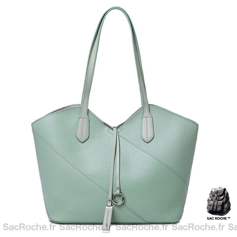 Sac Main Cuir Femme Élégant Vert Bleu / 31X16X27Cm À