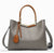 Sac Main Cuir Femme - modèle Gris / 28x12x20cm - Sac Roche ™