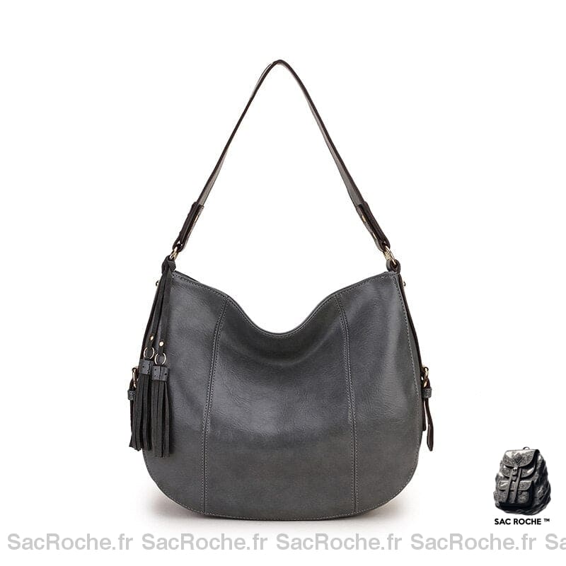 Sac Main Cuir Femme Italien Gris À