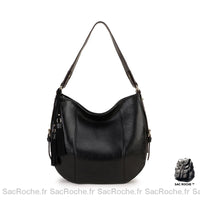 Sac Main Cuir Femme Italien - modèle Noir - Sac Roche ™