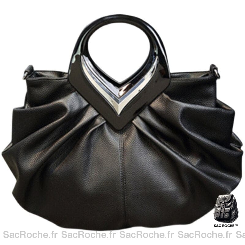 Sac Main Cuir Femme Noir / 36X36X10Cm À