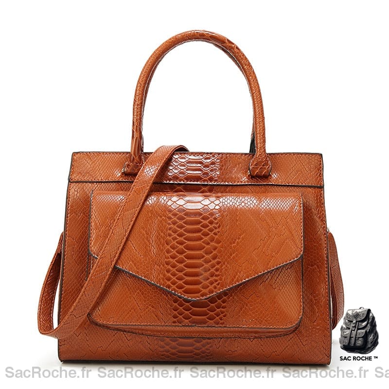 Sac Main Cuir Femme Pas Cher Marron / 30X4X25Cm À