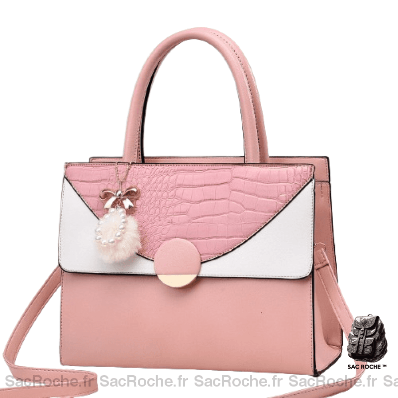 Sac Main Cuir Femme Pas Cher Rose / 30X23X12Cm À Main Femme