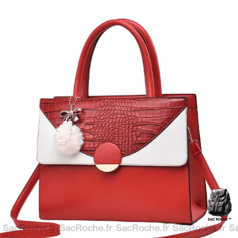 Sac Main Cuir Femme Pas Cher Rouge / 30X23X12Cm À Main Femme