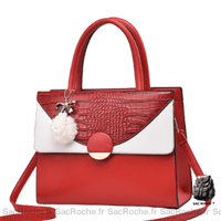 Sac main cuir femme pas cher - modèle Rouge / 30x23x12cm - Sac Roche ™