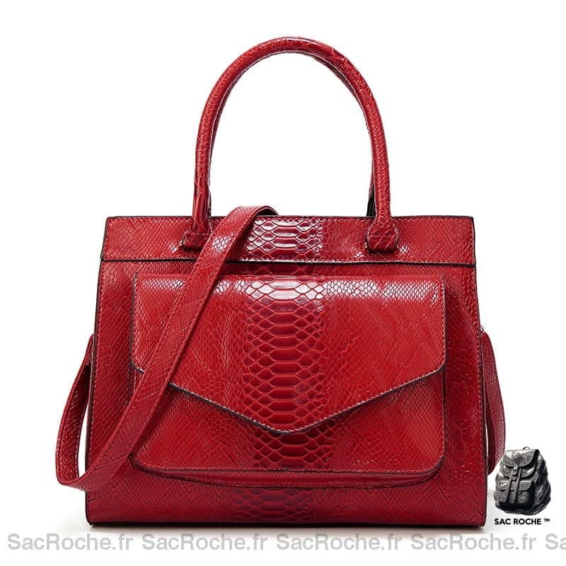 Sac Main Cuir Femme Pas Cher Rouge / 30X4X25Cm À