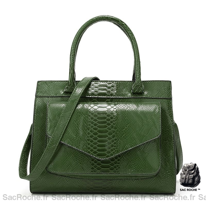 Sac Main Cuir Femme Pas Cher Vert / 30X4X25Cm À