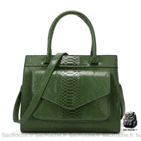 Sac Main Cuir Femme Pas Cher - modèle Vert / 30x4x25cm - Sac Roche ™