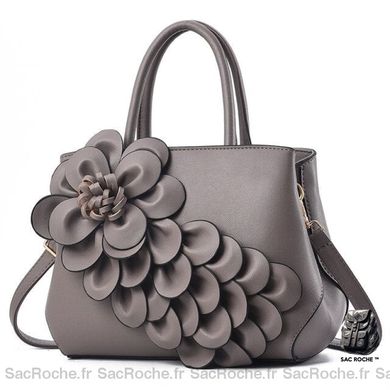 Sac Main Cuir Femme Prix Bas Gris À