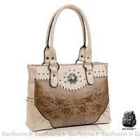 Sac Main Cuir Femme Style Western - modèle Blanc - Sac Roche ™