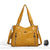 Sac Main Cuir Femme Vintage - modèle Jaune / 34x13x30cm - Sac Roche ™