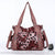 Sac Main Cuir Femme Vintage - modèle Rose léopard / 34x13x30cm - Sac Roche ™