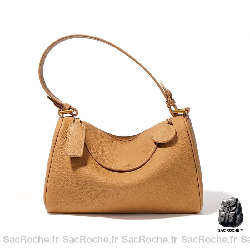 Sac Main Cuir Grainé Femme Camel / 24X11X15Cm À Main Femme