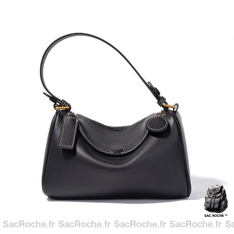 Sac Main Cuir Grainé Femme Noir / 24X11X15Cm À Main Femme