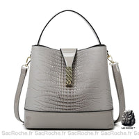 Sac Main Cuir Gris Femme - Sac Roche ™