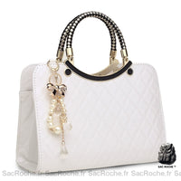 Sac Main Cuir Italien Blanc Femme À