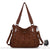 Sac Main Cuir Multipoche Format Femme - modèle Marron - Sac Roche ™