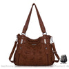 Sac Main Cuir Multipoche Format Femme Marron À