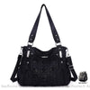 Sac Main Cuir Multipoche Format Femme Noir À